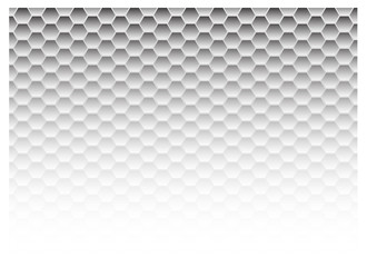 Abstract gray hexagon mesh pattern gradient on white background vector illustration.