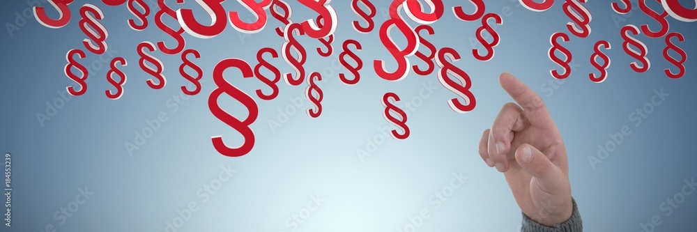 Poster composite image of hand gesture against white background