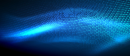 Obraz premium Glowing abstract wave on dark, shiny motion