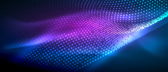 Obraz premium Glowing abstract wave on dark, shiny motion