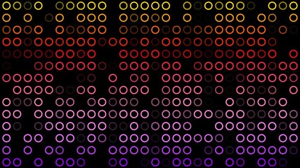 Animated background pattern with circles. Backdrop with colorful changing elements.