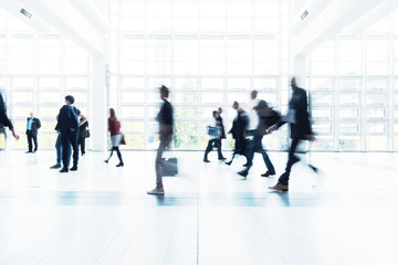 blurred people at Frankfurt trade fair