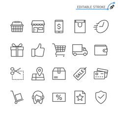 E-commerce line icons. Editable stroke. Pixel perfect.