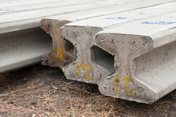 Big foundation pile on ground prepare for building a house.