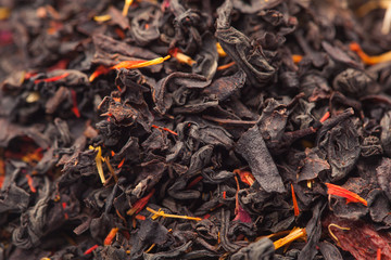 photo close up of dry leaves of tea