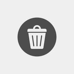 Trashcan flat vector icon	