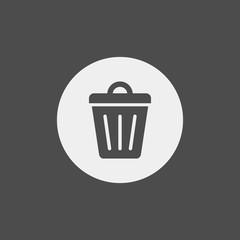 Trashcan flat vector icon	