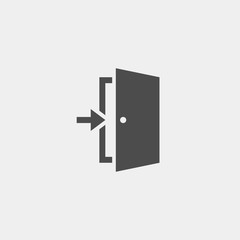 Door flat vector icon. Entance flat vector icon