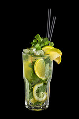Mojito Cocktail on a black background