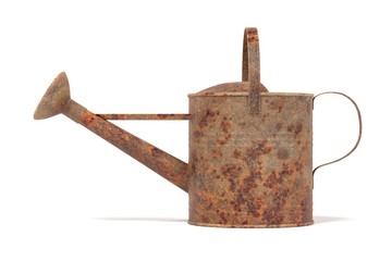 Realistic 3D Render of Rusty Watering Can