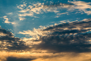 Orange clouds at sunset