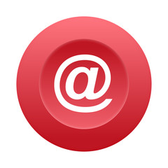 Runder 3D Button - At Zeichen