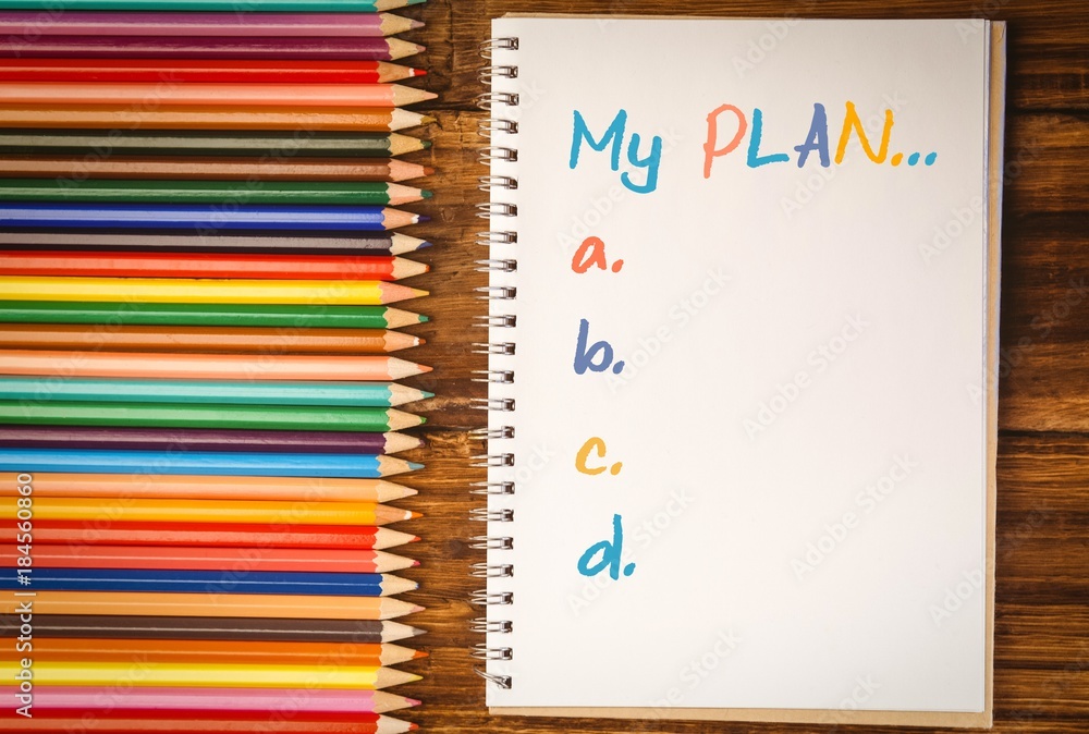 Poster composite image of list of plan from a to e