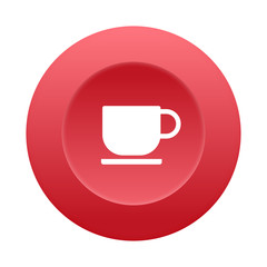 Runder 3D Button - Kaffeetasse