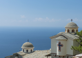 Greek chrch with see view