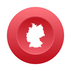 Runder 3D Button - Deutschlandkarte - Kartographie