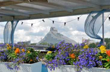 Street decoration by flowers