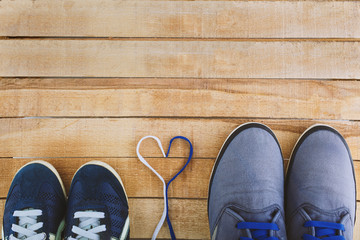 women's and men's shoes with laces from the heart