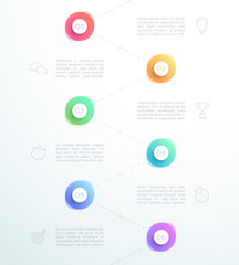 Abstract 3d Circles Number 1 to 6 Infographic Layout Vector