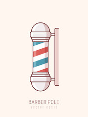 Barber pole color retro mid century style vector illustration