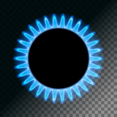 Round blue flame