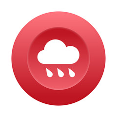 Runder 3D Button - Regenwolke