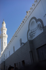 MEDINA, SAUDI ARABIA - 16TH NOV 2017; A view of Masjid Quba in Medina, Saudi Arabia. This is the first mosque built by Prophet Muhammad (PBUH) in the beginning of the Islamic calendar (Hijra) or 622 A