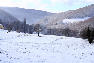 campagne en hiver