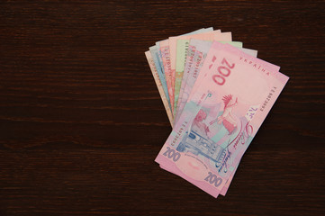 Ukrainian hryvnia, bills are on the table