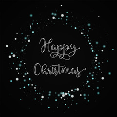 Fototapeta na wymiar Happy Christmas greeting card. Beautiful falling snow background. Beautiful falling snow on black background.great vector illustration.