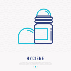 Deodorant thin line icon. Modern vector illustration of roll-on.