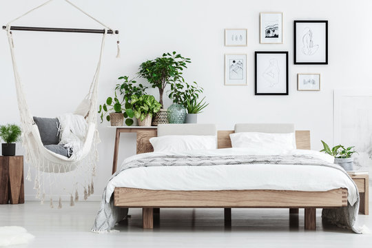 Natural bedroom with plants