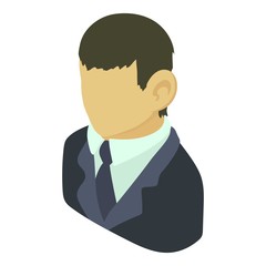 Banker asian icon, isometric 3d style