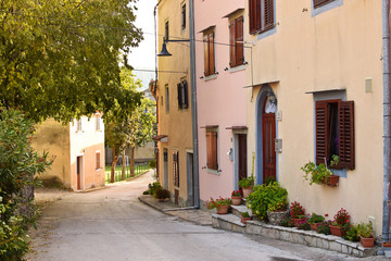 Fototapeta na wymiar View of Mediterranean Street in Istria. Croatia.