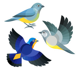 Stylized Birds - Jamaican, Plumbeous and Antillean Euphonia