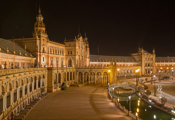 Fototapeta na wymiar Seville - Plaza de Espana square designed by Ani­bal Gonzalez (