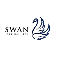Obraz premium Abstract flying swan logo