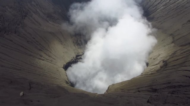 Smoke Rising from the Caldera of Mount Bromo