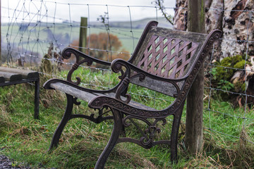 Abandoined vintage chair outside