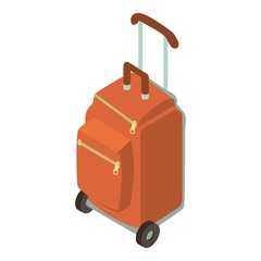 Suitcase wheel icon, isometric 3d style