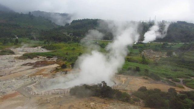 Steam Rising From Kawah Sikidang