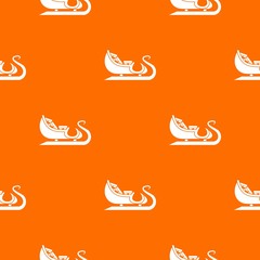 Christmas sleigh of santa claus pattern seamless