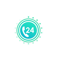 24 hour service vector button, icon