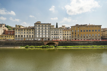 Scenic view of the Lungarno in Florence