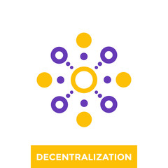 decentralization vector icon, logo