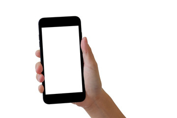 Phone in right hand.