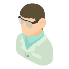 Laboratory assistant icon, isometric 3d style