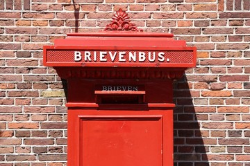 Red post box, Netherlands