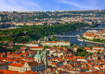 Fototapeta na wymiar Prague cityscape, Czech Republic. Panoramic view