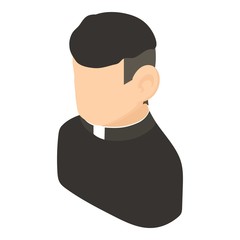 Priest icon, isometric 3d style